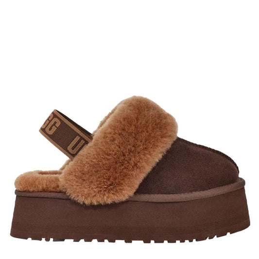 Ugg AustraliaFunkette Χειμερινές Γυναικείες Παντόφλες με Γούνα σκουρο Καφέ